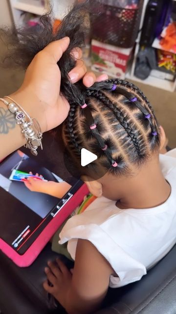 Braids On Toddler Girl, Toddler Cheer Hairstyles, Girl Braids Hairstyles Kids Black Little Ponytail, Hairstyles Little Kids Black, Kids Quick Braided Hairstyles, Lil Girl Hairstyles Braids Natural Hair, Kiddie Braid Styles, Little Black Girls Natural Hair Braids, Braided Natural Hairstyles For Kids