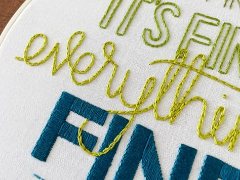 Find out 4 of the best embroidery stitches for script lettering. I'll tell you why each stitch works and why you want to use it. Best Embroidery Stitch For Letters, Cursive Letter Embroidery, Hand Embroider Words, Learning Embroidery Stitches, How To Cross Stitch Letters, Embroidery Loop Stitch, Hand Embroider Letters, Embroidery Designs Quotes, Embroidery Embellishments Ideas