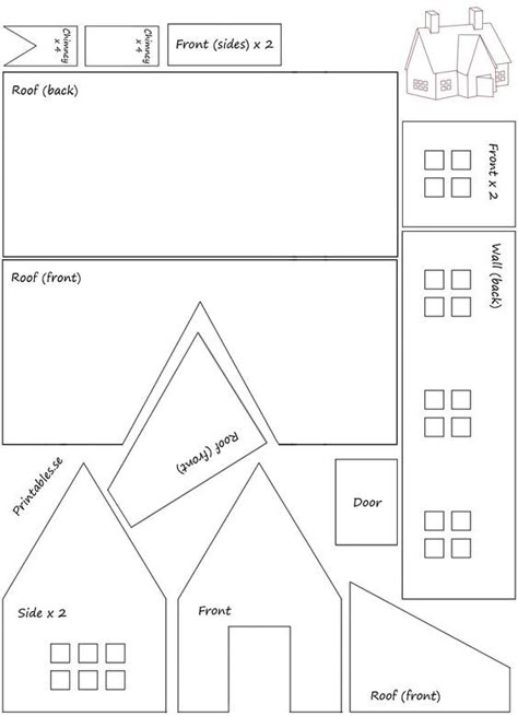 Gingerbread House Template Printable, Gingerbread House Pattern, Cardboard Gingerbread House, Homemade Gingerbread House, Paper House Template, Gingerbread House Patterns, Gingerbread House Recipe, Cool Gingerbread Houses, Gingerbread House Template