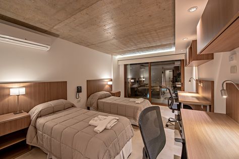 Gallery of STUDENT RESIDENCE / Z+BCG ARQUITECTOS - 10 Two Beds Bedroom, School Common Room, Student Dormitory Room, Luxury Dorm Room, Student Residence, University Rooms, Dormitory Room, School Building Design, University Dorms