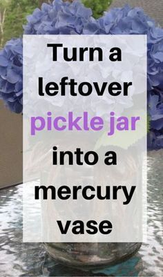 Pickle Jar Crafts, Mercury Vases, Gallon Jars, Pickle Jar, Mason Jar Vases, Glass Flower Vase, Home On A Budget, Diy Jar Crafts, Pickle Jars