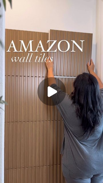 Naomi Vega | Content Creator on Instagram: "The easiest home diy to create an accent wall! 🙌🏼   Get the look of wall slats for less with these Amazon wall tiles. I used peel and stick tape making this super renter friendly too 😍  Drop the word TILE down below to get the links to all the products I used 🤎🤎" Accent Wall Ideas Apartments, Small Renter Friendly Bathroom, Wall Protection Ideas, Easy Wall Makeover, Living Room Ideas Renter Friendly, Peel And Stick Tile Accent Wall, Renter Friendly Design, Renter Friendly Textured Wall, Renter Friendly Partition Wall