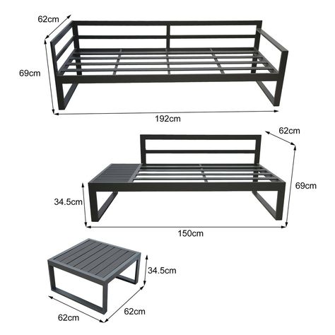 Transform your outdoor living space with the Laura James Maia Interchangeable Garden Sofa Set in Grey, complemented by the Grey Lean Over Parasol. This versatile outdoor sofa set accommodates up to 5 people and includes a compact coffee table. Ideal for basking in the sun on warm days or enjoying snacks and drinks during summer evenings, this sofa lounge set creates the perfect outdoor retreat. Set includes: 1 x Interchangeable corner sofa 1 x coffee table 1 x Grey lean over parasol 1 x Quatered Grey Corner Sofa, Garden Corner, Welded Furniture, Metal Sofa, Corner Sofa Set, Metal Furniture Design, Outdoor Sofa Sets, Garden Sofa Set, Outdoor Lounge Set