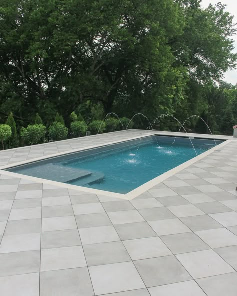 Trying To Decide The Perfect Exterior Flooring For Your Backyard? Read All About Why I Chose Diamond Pavers For Our Pool Remodel Here! Diamond Pavers, Large Concrete Pavers, Pool Deck Tile, Pool Decking Concrete, Exterior Flooring, Paver Deck, Pool Paving, Pool Pavers, Florida Pool