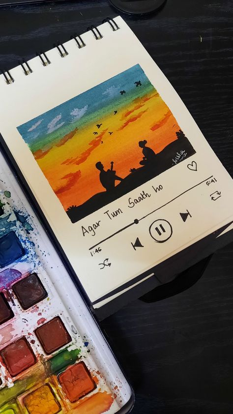 Song Painting Ideas On Canvas, Spotify Painting Ideas, Aesthetic Song Drawing, Song Painting Ideas, Cute Polaroid Paintings, Drawing Ideas Music, Songs Painting, Polaroid Painting Ideas, Painting Polaroids