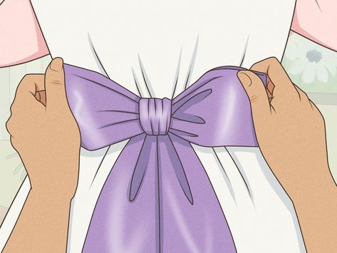 8 easy steps to tying a bow for any occasionWhether you need a beautiful bow for a special event, such as a flower girl dress, first communion, holiday party, or even an everyday look, we've got you covered! Keep reading for simple... How To Make Bow On Dress, How To Make A Bow Clothes, Tie A Pretty Bow, How To Tie A Pretty Bow On A Dress, Tying A Dress Bow, How To Tie A Cute Bow With Ribbon, How To Make A Bow On A Dress, How To Tie A Ribbon On A Dress, How To Tie A Bow Around Something