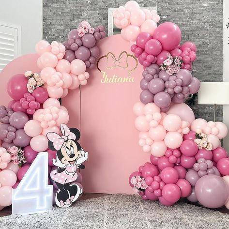 Houston Balloons & Backdrops ♥ | The cutest Minnie setup 💖💕 We do this and more, DM for more info 🩷 Neon Number @perfectoccasionllc ✨ . . . . #balloons #houstonballoons #h… | Instagram 1 Bday Decoration, Minnie Mouse Background Birthday, Mini Mouse Birthday Decoration, Minnie Mouse Backdrop Ideas, Mini Mouse Birthday Decorations, Minnie Mouse Balloon Arch, Minnie Mouse Backdrop, Minnie Mouse Background, Neon Number