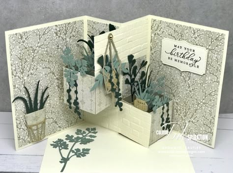 Addinktive Designs, Diy Pop Up Cards, Fancy Fold Card Tutorials, Instruções Origami, Fancy Fold Cards, Planter Box, Card Tutorial, Fancy Folds, Birthday Cards Diy