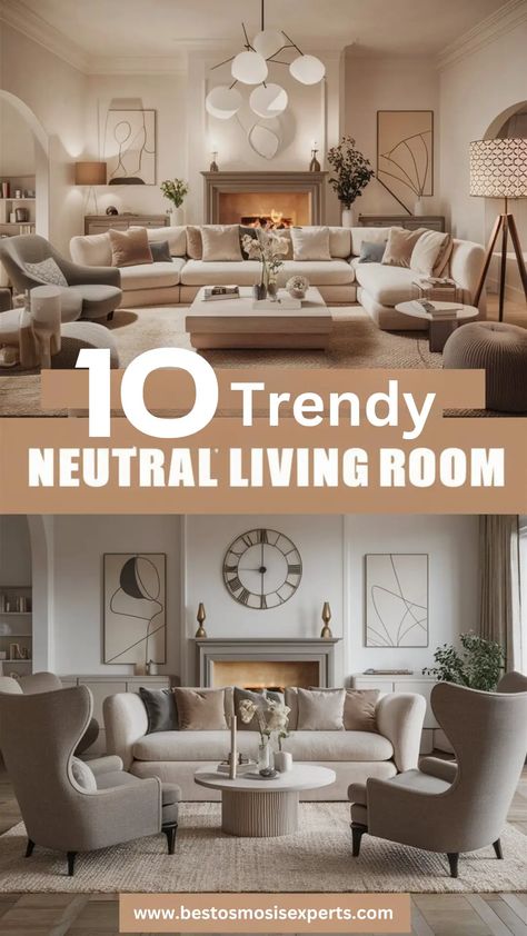 10 Neutral Living Room Ideas That Will Make Your Space Feel Chic and Cozy 11 Neutral Living Room Colour Scheme, Neutral Living Room Furniture Ideas, Family Living Room Ideas Modern, Neutral Living Room Warm, Taupe Sofa Living Room, Warm Neutral Living Room, Beige And Grey Living Room, Neutral Living Room Colors, Modern Bedroom Wardrobe Ideas