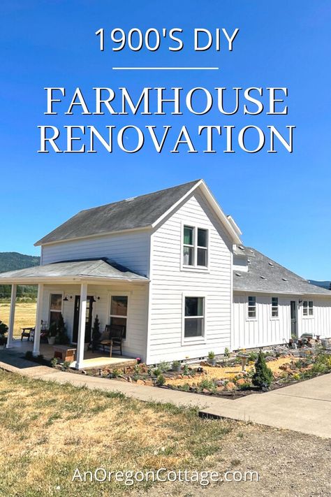 Country Renovation Ideas, Farmhouse Building Ideas Interior, Renovated Farmhouse Before And After, Renovating Farmhouse Ideas, Redone Old Farmhouse, Farmhouse Before And After Exterior, Simple Farmhouse Renovation, Renovating 1900 Farmhouse, Restoring A Farmhouse