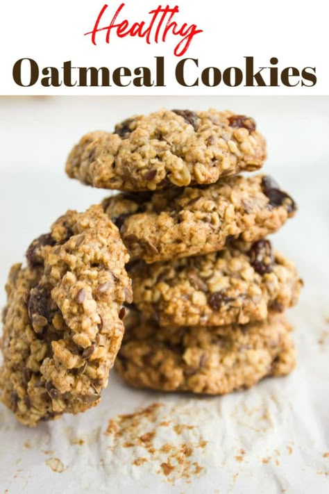 If you’re looking for healthy oatmeal cookies, this one is a winner. It has all the flavors you crave, but not the fat. It’s a chewy and puffy cookie studded with oats and goodies! Video recipe! #OatmealCookies #CookieRecipes #Video Cookies Recipes Healthy, Healthy Oatmeal Raisin Cookies, Cookie Recipes Healthy, Oatmeal Cookie Recipes Healthy, Oatmeal Raisin Cookies Healthy, Soft Oatmeal Cookies, Cookie Recipes Oatmeal Raisin, Cookies Chewy, Healthy Oatmeal Cookies