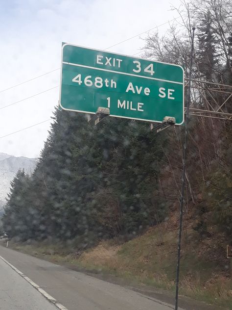 I-90 Exit 34- 436th Ave SE Highway Exit, Stick Season, Exit Sign, Road Signs, Street Signs, Highway Signs, Washington, Road, Architecture