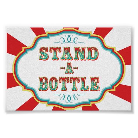 Carnival Game Stand a Bottle Poster Carnival Game Signs, Cotton Candy Popcorn, Font Canva Lettering, Game Stand, Carnival Signs, Bar Treats, Game Booth, Math Night, Coin Toss