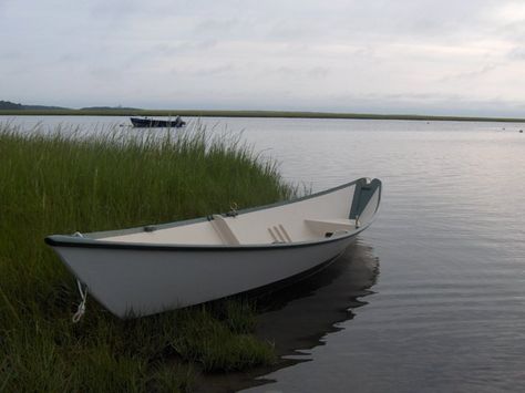 Carl Sylvester built this Gloucester Gull Dory Dory Boat, Marine Plywood, Build Your Own Boat, Best Boats, Latex Paint, Boat Plans, Small Boats, Gloucester, Wooden Boats