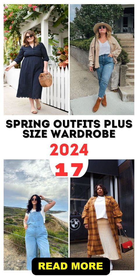 Our spring wardrobe plus size 2024 lineup is dedicated to empowering plus size women with fashion-forward choices. This season's essentials include a wide range of trendy casual outfits, sophisticated office wear, and comfy jeans. Each piece is crafted to ensure that every plus size woman steps out in style, comfort, and confidence. Whether you're heading to work or enjoying a casual day out, our collection provides you with fashionable solutions that are both chic and practical. Spring Outfits Bigger Women, Spring Plus Size Work Outfits, Current Plus Size Fashion Trends, Everyday Outfits For Plus Size Women, Plus Size Spring Work Outfits 2024, Plus Size Spring Capsule Wardrobe, Over 40 Fashion Plus Size, Europe Outfits Spring Plus Size, 30s Plus Size Fashion