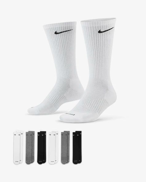 Nike Everyday Plus Cushioned Training Crew Socks (6 Pairs). Nike.com Laufey Concert, Puma Cali White, Guy Clothing, Nike Crew Socks, Cutesy Outfit, Inline Hockey, Zapatillas New Balance, Street Hockey, Tennis Team