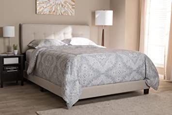 Baxton Studio Audrey Modern and Contemporary Light Beige Fabric Upholstered King Size Bed Fabric Upholstered Bed, Contemporary Light, Beige Bed, Queen Size Bed, Material Bed, Bed Lights, Baxton Studio, Contemporary Bed, Fabric Bed