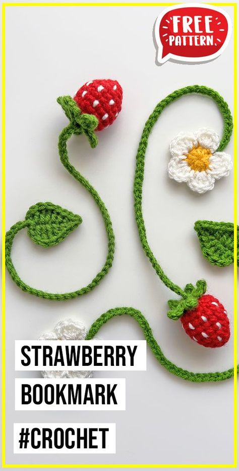 crochet Strawberry Bookmark free pattern - FREE Crochet Strawberry Bookmark Pattern for Beginners. Click to Get the Pattern #Bookmark #crochet #crochetpattern . Strawberry Bookmark Crochet, Flower Bookmark Crochet Pattern, Bookmark Flower Crochet, Tulip Bookmark Crochet, Book Cover Crochet Free Pattern Easy, Crocheted Strawberry Pattern, Mushroom Free Crochet Pattern, Super Easy Crochet Projects For Beginners, Crochet Strawberry Bookmark . #crochetpatternsfree   #freecrochetpatterns   #easycrochetpatternsfree   #crochetblanketpatternsfree   #freecrochetpatternsforbeginners Fun Crochet Bookmarks, Strawberry Bookmark Crochet, Snail Bookmark Crochet, Crochet Halloween Bookmarks Free Patterns, Crocheted Strawberry Pattern, Book Mark Crochet For Beginners, Crochet Dog Bookmarks Free Patterns, Crochet Bookmarks Tutorial, Halloween Crochet Bookmarks