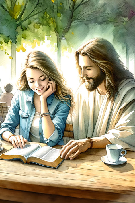 Jesus and me art enjoying quiet time with Jesus Jesus And Me, Prayer For Prosperity, About Jesus, Your Word, The Holy Spirit, Holy Spirit, Jesus, Reading