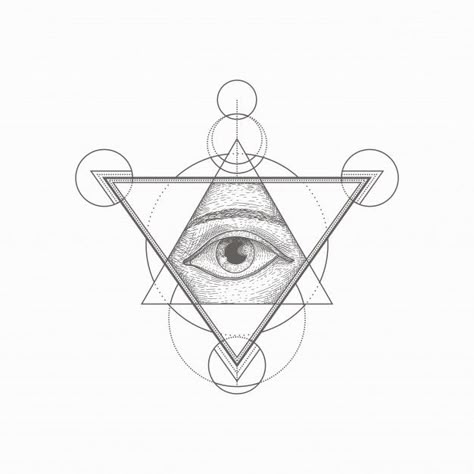 Ray Tattoo Design, All Seeing Eye Tattoo Design, Eyes Tattoo Design, Geometric Eye Tattoo, Geometric Triangle Tattoo, Eye Geometric, Freemason Symbol, All Seeing Eye Tattoo, Underboob Tattoo Designs