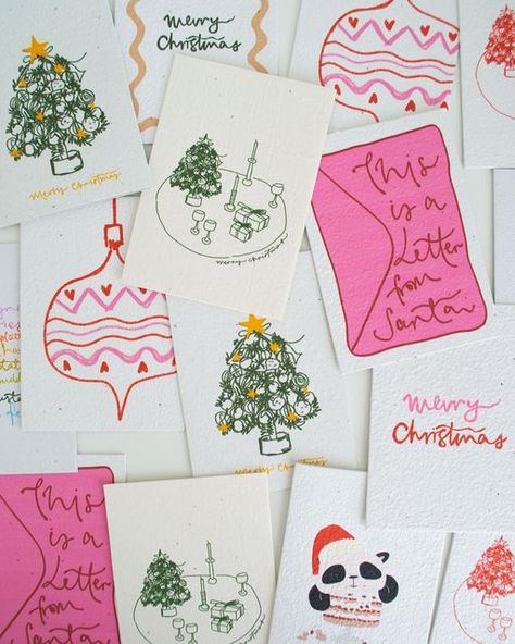 Wedding and Event stationery | Plantable Cards 🌼 on Instagram: "Plantable Christmas cards and gift tags 🎄All our cards are hand drawn and printed on seeded paper that bloom into native daisies 🌼 #letwordsbloom" Aesthetic Christmas Card Design, Crafty Card Ideas, Hand Drawn Xmas Cards, Diy Letter To Santa, Canva Christmas Card Ideas, Diy Christmas Cards Aesthetic, Cute Christmas Cards Diy, Christmas Card Aesthetic, Aesthetic Christmas Cards