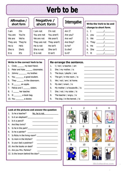 WORKSHEETS: Verb To Be – Show And Text To Be Worksheet, English Pictures, Verb To Be, English For Beginners, English Exercises, Improve English, The Verb, Verb Worksheets, English Grammar Worksheets