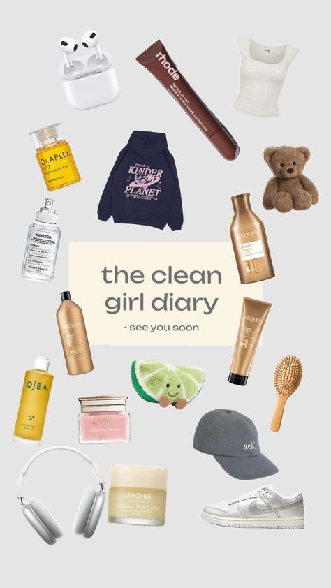 clean girl essentials, do you own any of these products? { #cleangirl #cleangirlaesthetic } Clean Girl Accessories, That Girl Essentials, Clean Girl Products, It Girl Essentials, Clean Girl Essentials, Girly Lifestyle, Redken All Soft, Girl Essentials, Girls Diary