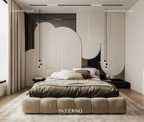 Explore the serene and sophisticated ambiance of our latest bedroom design, characterized by clean lines and a neutral color palette. Tell us what you think of this exquisite space! 💫🏡 Project: #KSA_VILLA_II Location: #ksa Year: 2024 Contact us: Whatsapp: +201003716790 #InternoHomeDesigns #InternoDesign #InteriorStyling #LuxuryInteriors #HomeDecor #InteriorDesign #MasterBedroom #LuxuryLiving #KSA #Oman #Dubai #InteriorInspiration @design_inspiration @designmilk @homeadore @natural_aesthet... Modern Bed Back Designs, Bedroom Bed Back Wall Design Modern, Back Bed Wall Design, Latest Bedroom Designs Interiors 2024, Morden Bedroom Design Interiors, Bedroom Bed Wall Design, Bed Back Wall Design Modern, Wall Bed Decor, Bedroom Ideas 2024