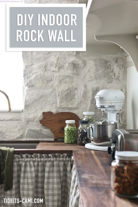 Diy Interior Stone Wall, Interior Rock Wall, Diy Stone Wall Interior, Faux Stone Wall Interior, Indoor Stone Wall, Kitchen Stone Wall, Diy Stone Veneer, Faux Rock Walls, Fake Stone Wall