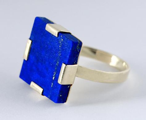 Check out this item in my Etsy shop https://www.etsy.com/uk/listing/667998006/925-sterling-silver-lapis-lazuli-ring Square Stone Ring Designs, Handmade Lapis Lazuli Ring, Luxury Lapis Lazuli Ring Jewelry, Blue Square-cut Gemstone Rings, Luxury Lapis Lazuli Rings For Gift, Handmade Adjustable Lapis Lazuli Rings, Lapis Ring, Lapis Lazuli Ring, Contemporary Ring