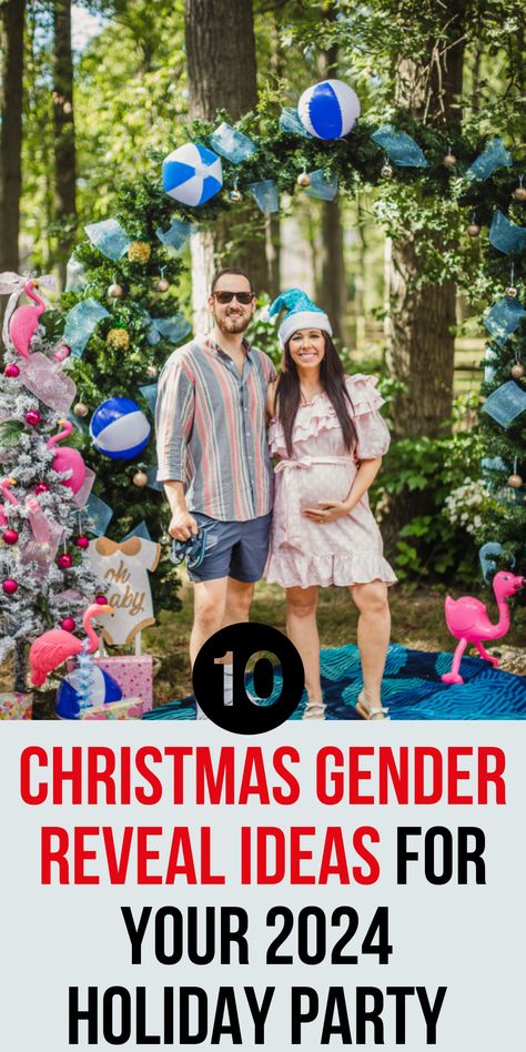 10 Christmas Gender Reveal Ideas for Your 2024 Holiday Party | Fun & Festive Reveal Themes Simple Gender Reveals To Family, Fun Easy Gender Reveal Ideas, Gender Reveal Including Siblings, Armoire Gender Reveal Ideas, Gender Reveal Options, Gender Reveal For Older Siblings, Red And Green Gender Reveal, Christmas Gift Gender Reveal, Scavenger Hunt Gender Reveal Ideas