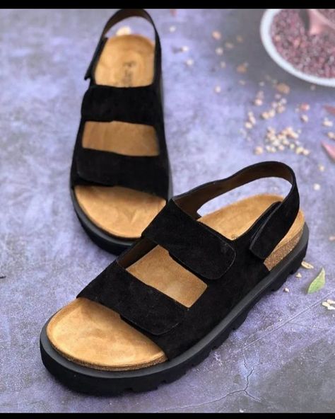 Start your day with a beautiful Birkenstock sandals. . It's comfy, durable and fit for any occasion . Price: #18,000 . Sizes 38-45 . # meenahteebrand Men Leather Sandals Fashion, Best Sandals For Men, Leather Sandals For Men, Cool Sandals, Handmade Footwear, Mens Sandals Fashion, Leather Slippers For Men, Birkenstock Men, Mens Leather Sandals