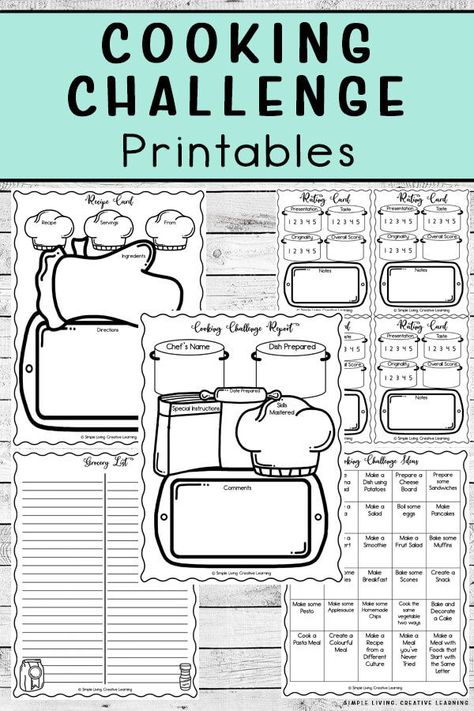 There are so many different skills that children can learn while spending time in the kitchen. Make learning to cook fun for kids with these fun cooking challenges printables, while developing their culinary skills. Cooking In Classroom, Cooking Lesson Plans, Kid Cooking, Facs Classroom, Family Consumer Science, Cooking Challenge, Learning To Cook, Family And Consumer Science, Kitchen Skills