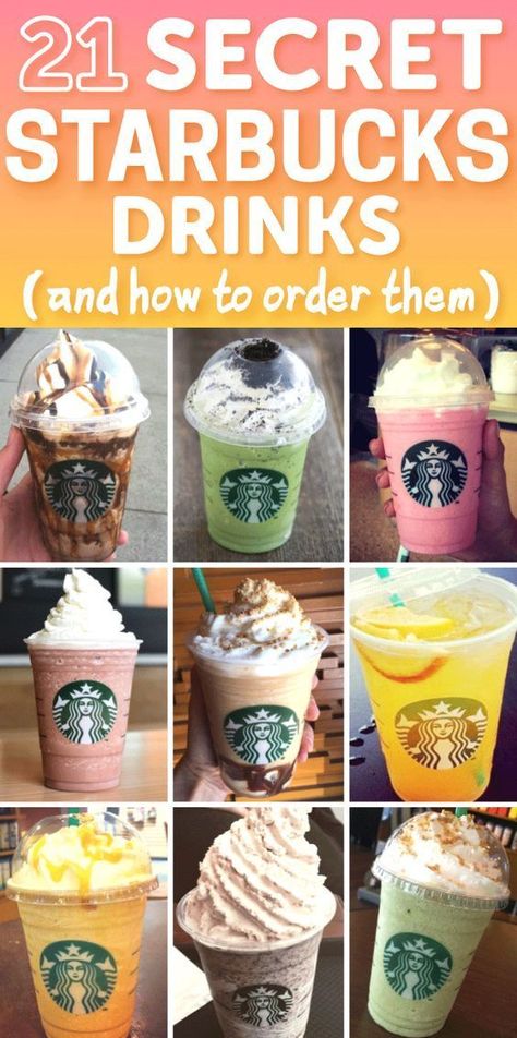 21 Starbucks Secret Menu Drinks And How To Order Them Starbucks Treats, Kawa Starbucks, Secret Starbucks Recipes, Secret Starbucks Drinks, Secret Menu Items, Starbucks Secret Menu Drinks, Starbucks Secret, Starbucks Coffee Drinks, Starbucks Menu