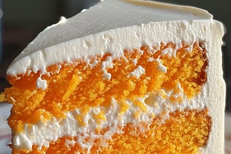 Orange Dreamsicle Cake Dream Cicle Cake, Orange Dreamsicle Cake Recipe, Orange Dreamsicle Cake, Dreamsicle Cake, Orange Cream Cake, Butterfinger Cheesecake, Mango Coulis, Orange Dreamsicle, Leftover Cake