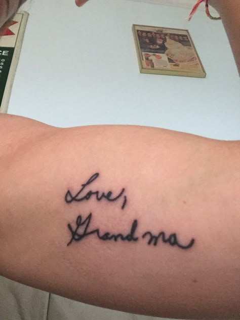 Tattoo Tribute To Grandma, Tattoos From Grandparents Writing, Tattoos For Women Meaningful Grandma, Grandparents Signature Tattoo, Tattoo Idea Grandma, Minimalist Grandparents Tattoo, Sentimental Tattoos Grandma, Small Remembrance Tattoos Simple Grandma, Tattoo Ideas About Grandma