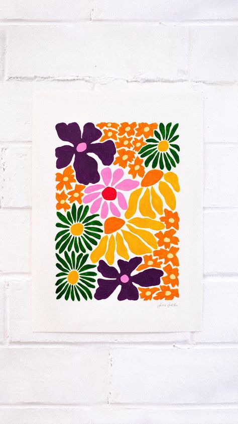 Easy Canvas Acrylic Painting Ideas, Simplistic Flower Painting, Easy Botanical Painting, Paint Inspiration Easy, Quick Painting Ideas Acrylics, Simple Painting Flowers, Paint At Home Ideas Canvases, Easy Wall Art Diy Paint, Simple Flower Painting Acrylics Easy