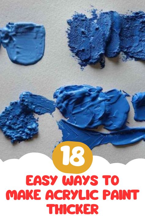 Wondering how to make acrylic paint thicker? In this post, we share 18 easy way to thicken your acrylic paint. Visit the blog to learn more How To Fix Cheap Acrylic Paint, Painting Thick Texture, Thick Paint Recipe, How To Make Textures Paint, Thickening Acrylic Paint, How To Texture Acrylic Paint, Diy Acrylic Texture Painting, Painting Textures Techniques, Acrylic Gel Painting