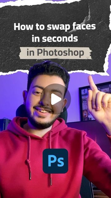 ‎Gasser Mahmoud | جاسر محمود‎ on Instagram: "How to SWAP Faces in SECONDS in @photoshop 🔥  #AdobePartner #MadewithPhotoshop #photoshop  #photoshoptutorial #photoshoptips  #tutorial #photoshoptutorial #photoshopedit #graphicdesign #photoshoptutorials" Photoshop How To, Face Swap Photoshop, Photoshop Face, Easy Photoshop Tutorials, Photoshop Tricks, Face Swap, How To Use Photoshop, Photoshop Tutorial Design, Face Swaps