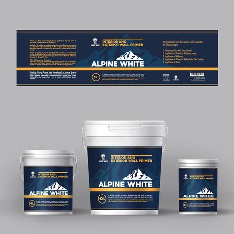 Paint Bucket Design, Label Design Template, Paint Packaging, Custom Product Packaging, Wall Primer, Bucket Design, App Design Layout, Roof Coating, House Wall Design