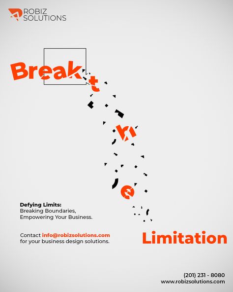 Break Limitations, Embrace Possibilities! Limitations can hold your business back, but with the right design solutions, you can break free and unlock new potential. We’re here to help you push and reach new heights beyond the barriers. Ready to break through? Contact us at info@robizsolutions.com, and let’s get started. #lexdesign #design #designer #graphicdesign #tutorial #adobedesign #viral #designhelp #photoshop #digitalart #adobestudents #limitations #BreakingBoundaries #robizsolutions Breaking Boundaries, Adobe Design, Breaking Barriers, Break Free, Design Help, Design Solutions, Business Design, Get Started, Photoshop