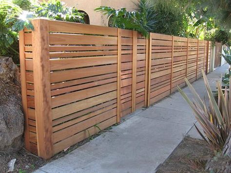 custom good neighbor fence | good neighbor fence | pb3131 | Flickr Mid Century Modern Fence, Modern Wood Fence, Good Neighbor Fence, Wood Fence Gates, Wood Fence Design, Pergola Diy, Privacy Fence Designs, Horizontal Fence, Fence Styles