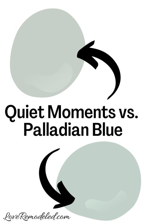 Benjamin Moore Quiet Moments vs. Palladian Blue Bm Palladian Blue Bathroom, Palladian Blue Bedrooms, Palladian Blue Bathroom, Paladian Blue, Benjamin Moore Ocean Air, Popular Blue Paint Colors, Benjamin Moore Paint Colors Blue, Benjamin Moore Palladian Blue, Soft Blue Paint Colors