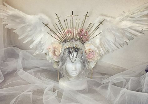 Angel Outfit, Headpiece Jewelry, Magical Jewelry, Fantasy Jewelry, Fantasy Clothing, Character Outfits, Art Reference Photos, Headdress, Angel Wings