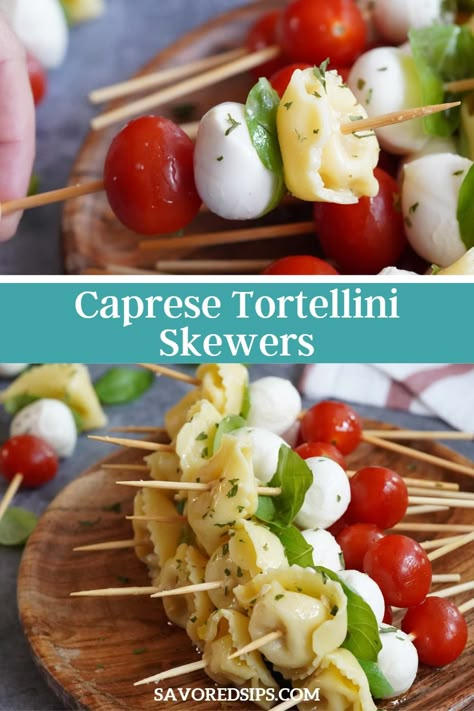 Bocconcini Skewers Appetizers, Strawberry Caprese Skewers, Mozzarella Caprese Skewers, Tortellini Mozzarella Tomato Skewers, Cherry Tomato Skewers, Caprese Sticks Tomato Mozzarella, Motzerella Balls And Tomatoes Skewers, Appetizers On Picks, Santa Caprese Skewers