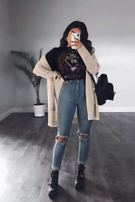 Moda Grunge, Teenage Outfits, Teenager Outfits, Winter Trends, Casual Winter Outfits, Grunge Style, Edgy Outfits, Street Style Outfit, Grunge Fashion