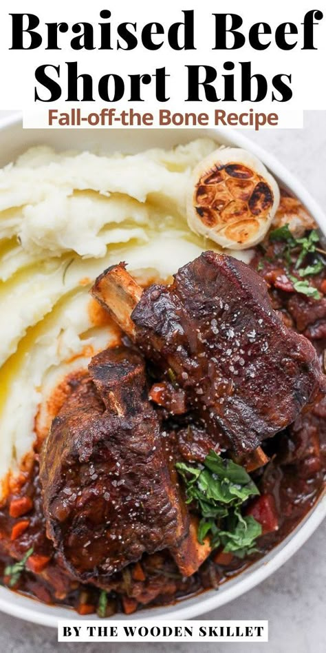 How To Braise Short Ribs, Short Ribs Recipe Cast Iron, Braised Short Ribs Easy, Braised Beef Short Ribs Ninja Foodi, Buffalo Short Ribs Recipe, Braising Beef Short Ribs, Shirt Ribs Recipe Oven, Cast Iron Short Ribs, Glazed Short Ribs