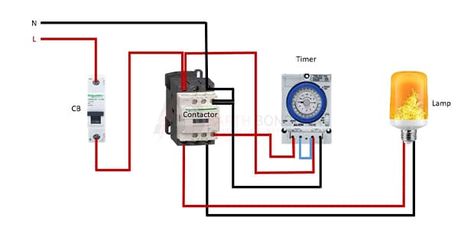 Timer and Contactor wiring diagram Contactor Wiring Diagram, Electrical Circuit, Electrical Circuit Diagram, Digital Timer, Circuit Breaker, Circuit Diagram, Circuit Board, Youtube Video, Circuit