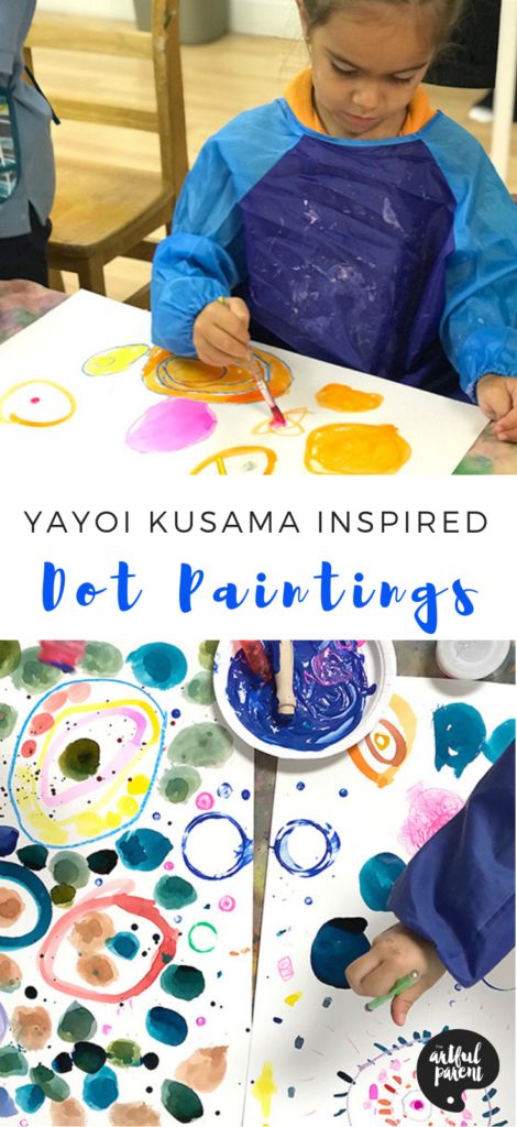 Create amazing and colorful dot paintings inspired by Japanese artist Yayoi Kusama. Project & post by Catalina Gutierrez of Redviolet Studio. #kidsart #artsandcrafts #kidspainting #paintingforkids #paintingideas #paintingtechniques #artforkids #preschoolers #drawing #drawingforkids via @The Artful Parent Artful Parent, Children Painting, Dot Day, Art Activities For Kids, Yayoi Kusama, Camping Art, Process Art, Lessons For Kids, Preschool Art