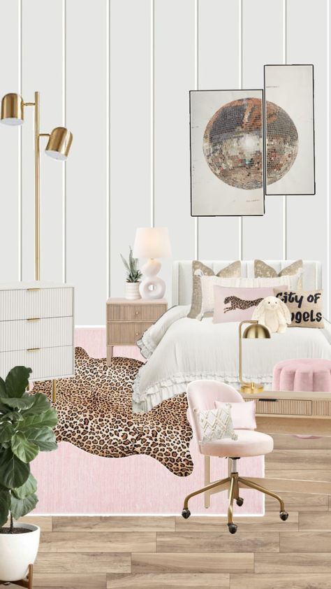 #bedroom #collage #leopardprint #inspo #pink #bedroomdecor #bedroominspo #pinterest Bedroom Collage, Bedroom Ideas For Small Rooms Cozy, Hiasan Bilik Tidur, White Room Decor, Luxury Room Bedroom, Dorm Room Inspiration, Room Redesign, Preppy Room Decor, Girly Room